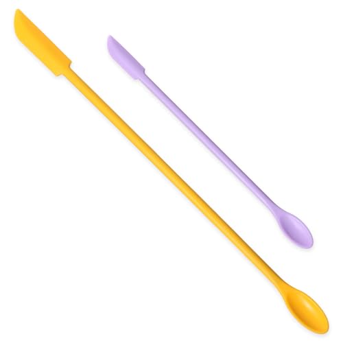 2-Piece Mini Silicone Spatula Set for Makeup & Kitchen Use