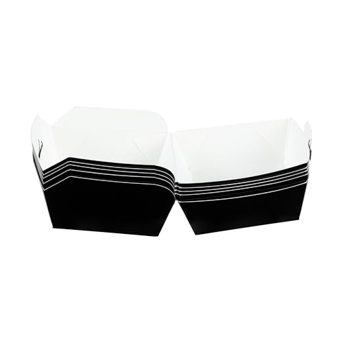 Restaurantware 2.5 x 2.5 x 2 Inch Mini Burger Boxes 100 Clamshell Food Containers - Hinged Lid Disposable Black Paper Take Out Boxes For Appetizers Or Desserts Serve Sliders or Finger Foods