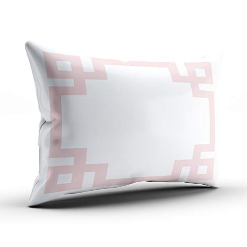Personalized Greek Key Border Pillowcase 12x24 inches - Lumbar Throw Cover