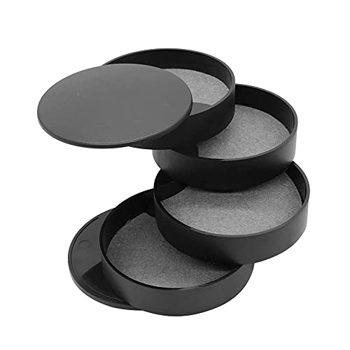 Black 4-Layer Rotating Jewelry Organizer Box for Women Travel Storage