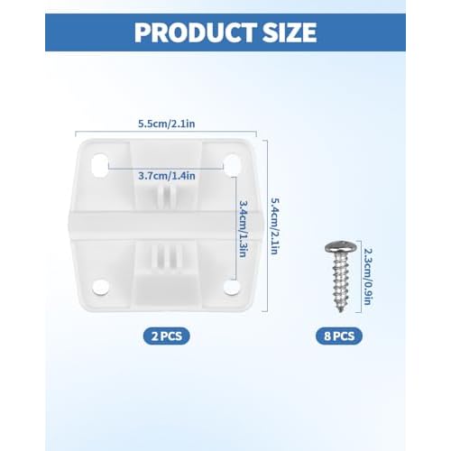 2 Set Cooler Plastic Hinges with Screws Set, Cooler Hinges Replacement Parts, Compatible with Coleman Camping Coolers Hinges with 8 Pcs Screws