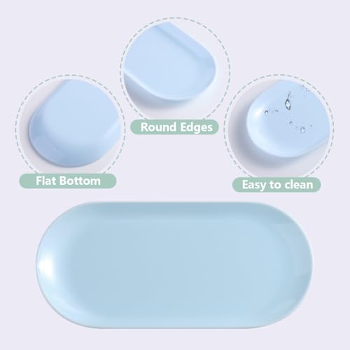 3-Piece Oval Plastic Manicure Tool Storage Tray Set