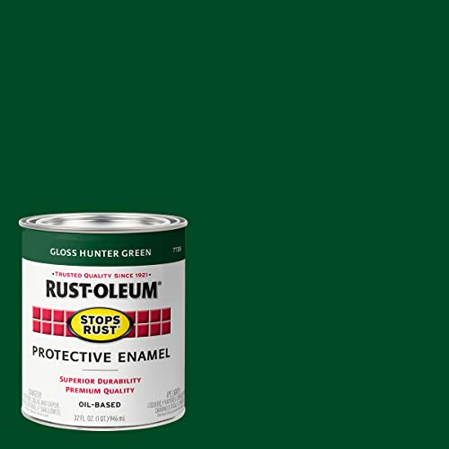 Rust-Oleum Stops Rust Protective Enamel Paint, Gloss Hunter Green, 32 Fl Oz