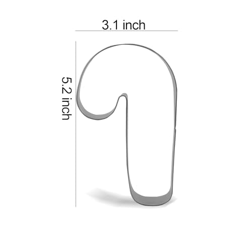 Christmas Candy Cane Cookie Cutter 5.2 Inch Stainless Steel Kitchen Tool