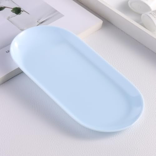 3-Piece Oval Plastic Manicure Tool Storage Tray Set