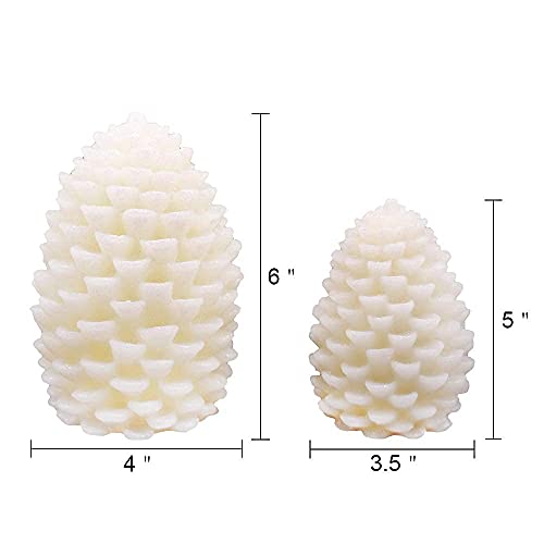 Ivory Pine Cone Flickering Flameless Candles with Remote & Timer - 2 Pack