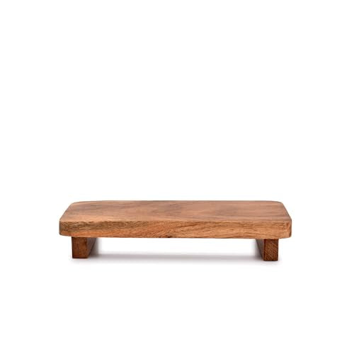 EDHAS Acacia Wood Soap Dispenser Tray, 9-Inch Rustic Sink Organizer