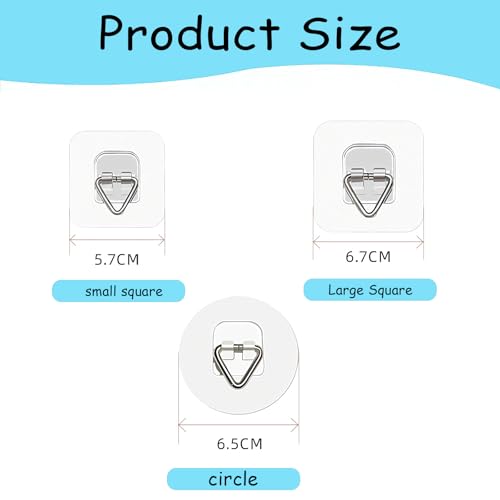 20pcs Adhesive Picture Hangers - 2.2 Inch Square Heavy-Duty Wall Plate Hooks