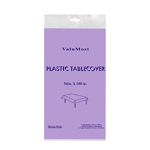 Lavender Plastic Table Cover - 54 x 108 Inches for Events