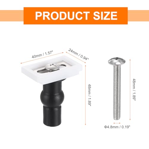 uxcell 2Pcs Toilet Seat Cover Hinges - Stainless Steel & Plastic, 40mm