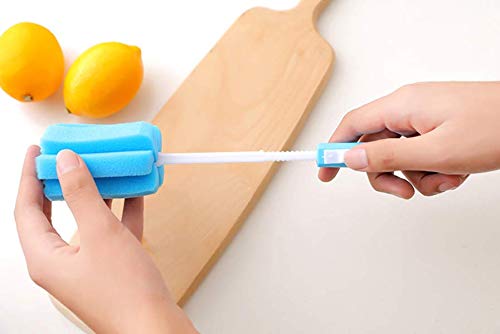 3-Piece Adjustable Sponge Bottle Brush Set for Mugs, Glasses, and Bottles