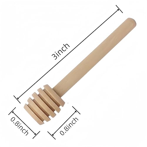 CINBILCORN 4 Pcs Wooden Honey Dippers - 3 Inch Drizzle Sticks