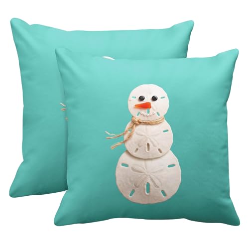 Emvency Snowman Sand Dollar Throw Pillow Cover 18x18