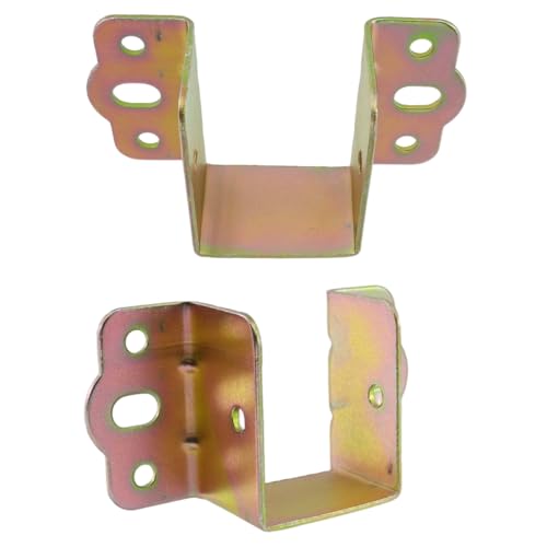 Coshar Gold 4Pcs Heavy Duty U-Shape Bed Rail Brackets 1.4"