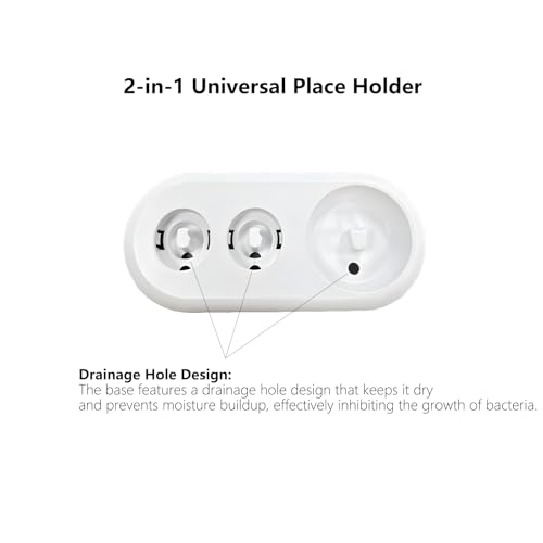 Elryndtor Toothbrush Holder for Oral-B - 2 Pcs Electric Stand & 4 Covers
