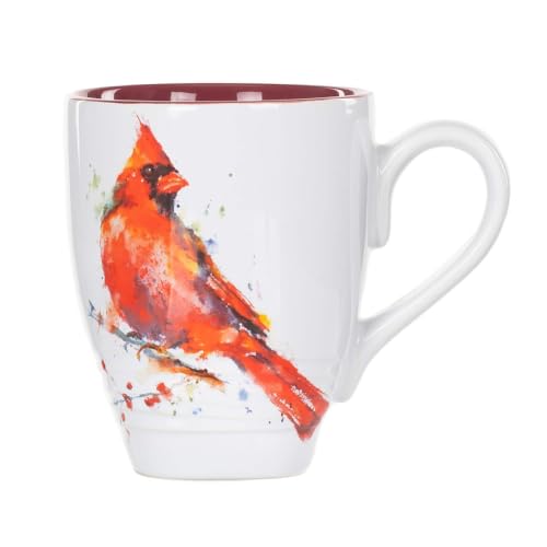 Watercolor Red Cardinal Mug - Handcrafted Ceramic Coffee Cup