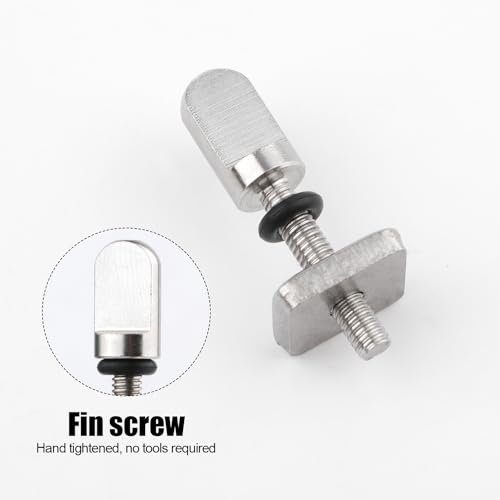 316 Stainless Steel Fin Screws, No Tool Surfboard Fin Screws with O Rings Paddle Board Fin Replacement for SUP Paddleboard Longboard Surfing Accessories