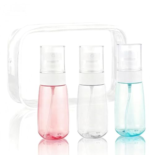 Vonpri Travel Spray Bottles 2oz TSA Approved Fine Mist 3-Pack