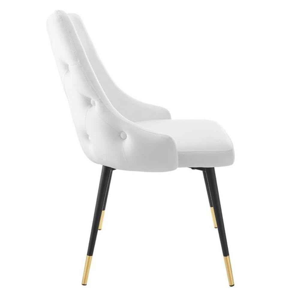 Modway EEI-3907-WHI Adorn Tufted Performance Velvet Dining Side Chair, White