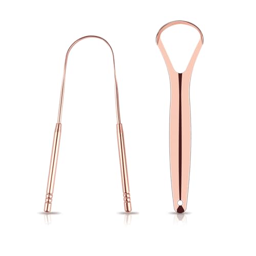 Stainless Steel Tongue Scraper Cleaner 2 Pack - Oral Hygiene Tool