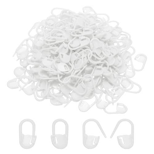 PATIKIL 200Pcs Plastic Crochet Stitch Markers White Locking Pins