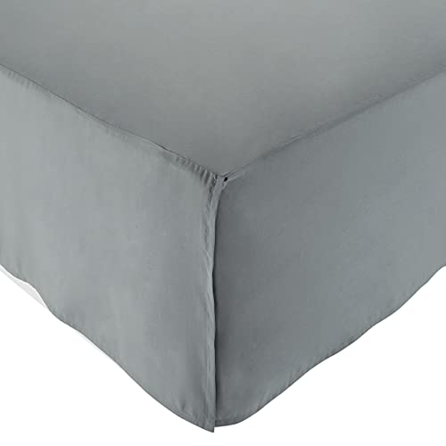 Full Dark Grey Pleated Bed Skirt - Machine Washable & Wrinkle Resistant