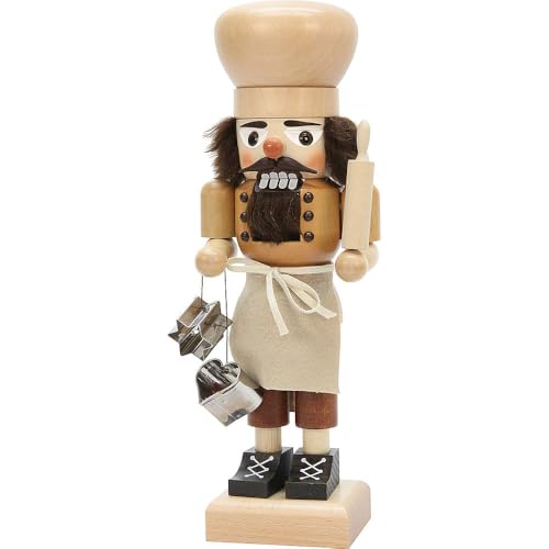 Handcrafted Nutcracker Baker with Rolling Pin & Cookie Cutters - 27cm