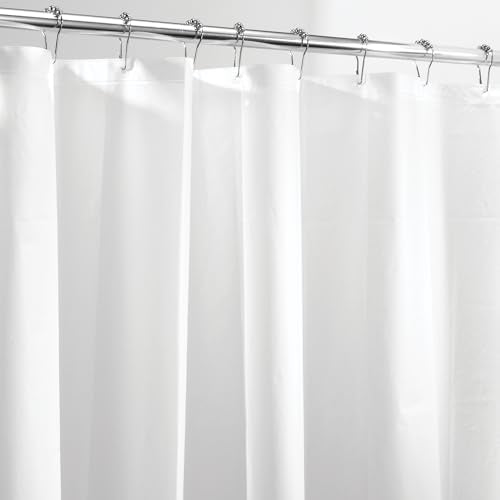 iDesign PEVA Shower Curtain Liner, Mildew Resistant, 72" x 72", White, 2-Pack