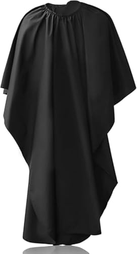 Professional Waterproof Hair Cutting Cape for Salon and Barber, Black