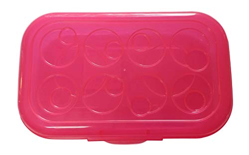Sterilite Pink Transparent Pencil Case Box - Sturdy Desk Organizer