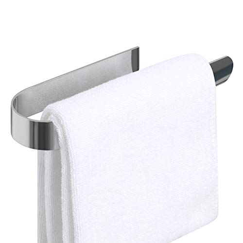 HouseAid Self-Adhesive Hand Towel Holder - Polished Chrome, No Drilling, Stainless Steel Bathroom Accessory