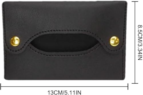 Compact PU Leather Pocket Tissue Holder - Travel Pouch for Tissues