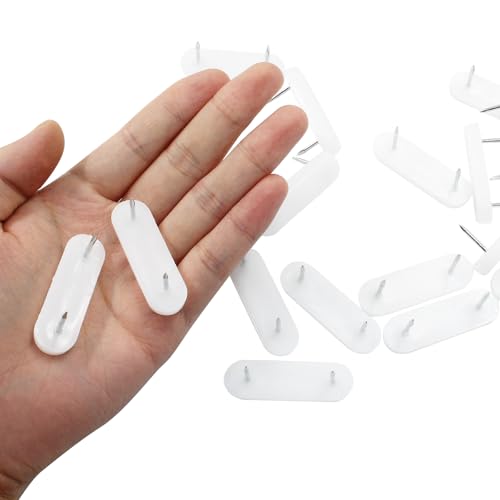 White Plastic Head Double Pins - 40 Pcs Bed Skirt Holders
