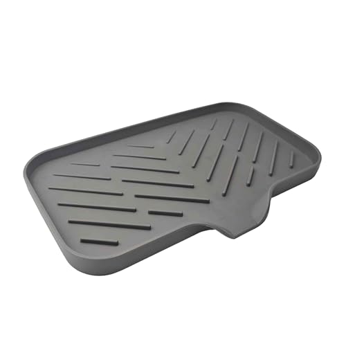 Silicone Bathroom Soap Dish & Sponge Holder - 9"x5" Grey