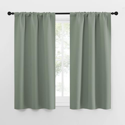 NICETOWN Blackout Curtains - Sage Green Drapes, 29" x 50" (Pair)
