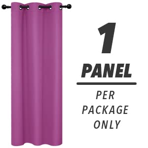 Deconovo Fuchsia Pink Blackout Curtain 42"W x 108"L - Insulated Door Panel