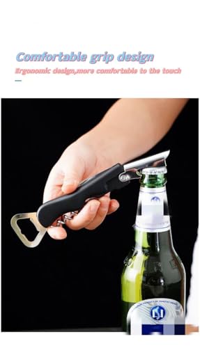 Professional Dual Function Bottle Opener with Ergonomic Grip