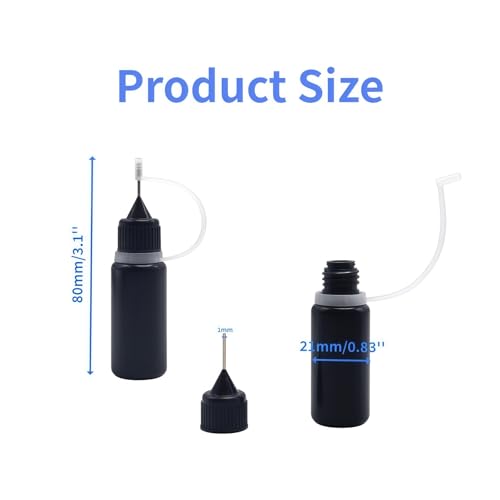 10 Pack 10ml Precision Tip Applicator Bottles with Metal Needle for Glue and Paint