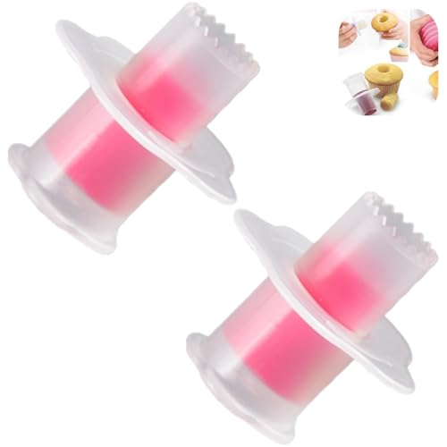2-Pack Pink Cupcake Corer Plunger Cutter Tool for Filling