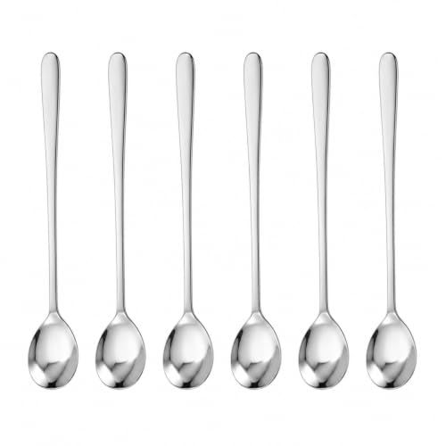 JUNKEBO 6PCS Stainless Steel Coffee Spoons - 7.1" Long Handle