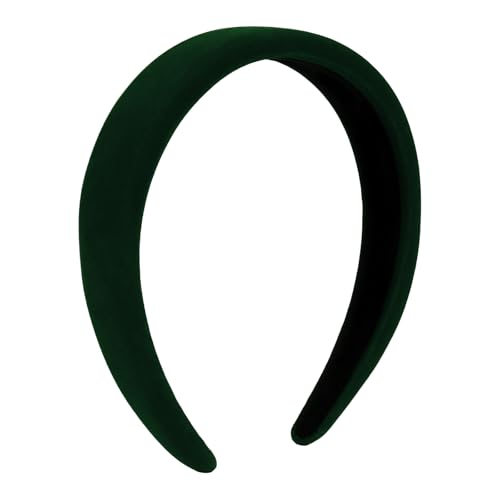 WHAVEL Green Velvet Headband for Women Soft Solid Plain Hairband