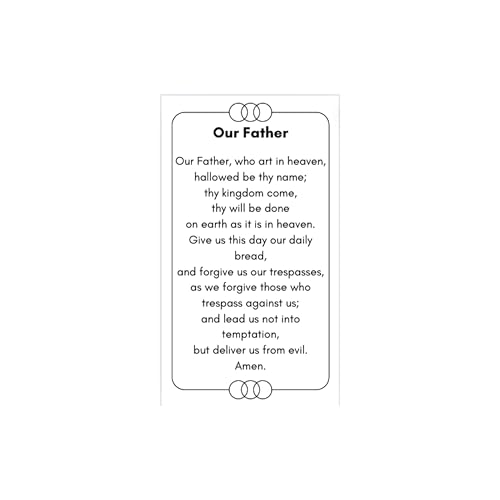 Catholic Rosary Prayer Card Set with Our Father Instructions - Religious Devotional Guide
