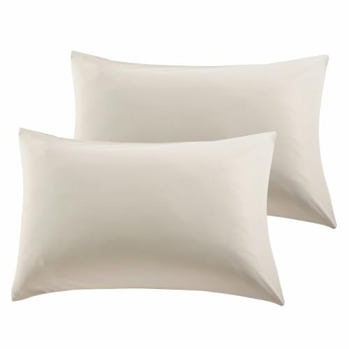King Size Microfiber Pillowcases - Pack of 2, Ivory, Soft & Durable