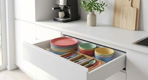 KL KALOO 8 PCS Eco-Friendly Wheat Straw Plates - Unbreakable & Microwave Safe