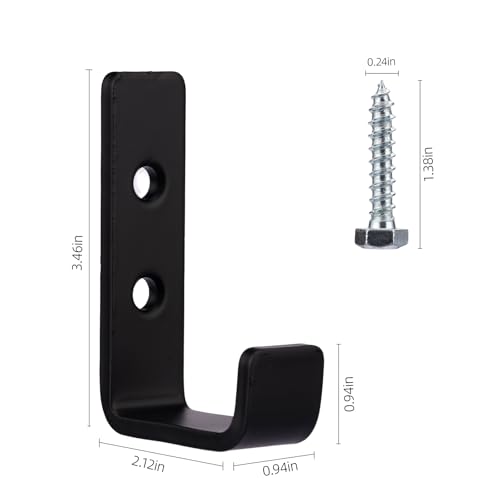 JIMMY LUCKY Heavy Duty J Hooks - 2 Pcs Wall Mounted Utility Hooks
