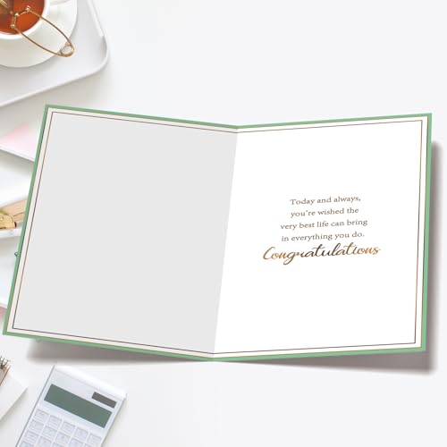 Elegant Retirement Card for Coworkers & Boss - 8x5.3 Inch