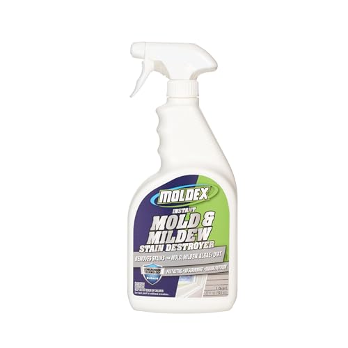 Moldex Mold & Mildew Surface Stain Cleaner with Bleach, 32 oz - Fast Acting Spray for Tile, Grout, and Outdoor Surfaces