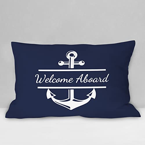Burosev Nautical Boat Anchor Throw Pillow Cover | 12x20 Inch