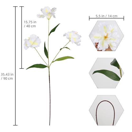 Artificial Silk Iris Flowers - 5Pcs Long Stem Faux Flowers for Decor