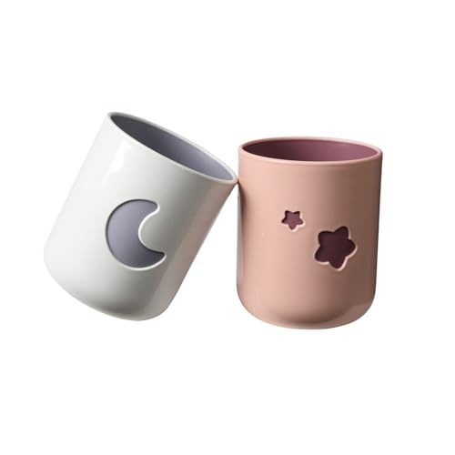 Moon-Themed Couple Mouthwash Cup Set - 2-Pack Toothbrush Holders
